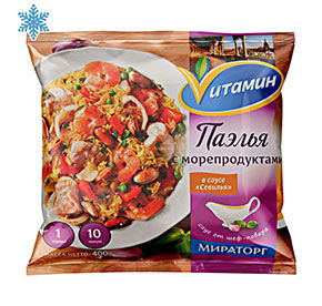 Паэлья с морепродуктами 400гр Vитамин в соусе "Севилья" м/уп