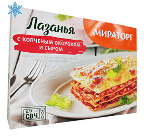 Лазанья с копченым окороком и сыром замороженная Мираторг 285гр