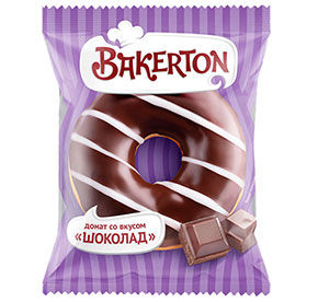 Донат BAKERTON глазиров с шоколадной начинкой 67г м/у