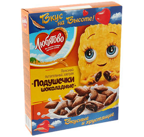 Подушечки с шоколадной начинкой Любятово 250гр