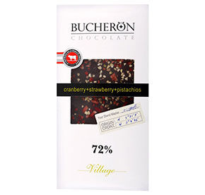 Шоколад Bucheron горький с клюквой, клубникой и фисташками 100гр