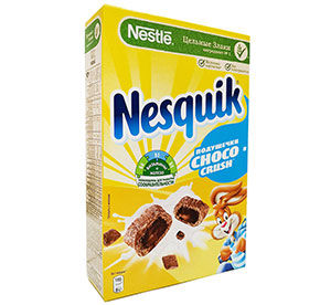 Злаковые подушечки Nesquik ChocoCrush с шоколадной начинкой 220гр