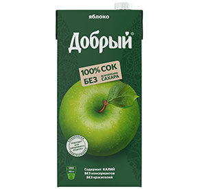 Добрый Яблочный сок ( 100% сок) 2Х6