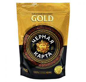 Кофе Черная карта Gold растворимый в пакете 150гр