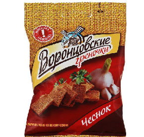 Сухарики Гренки Воронцовские со вкусом чеснока 60гр