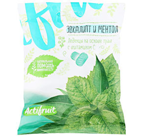 Леденцовая карамель AktiFruit эвкалипт и ментол 60гр