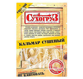 Кальмар 70 г Сухогруз сушеные солёные м/уп