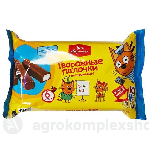 Сырок творожный 180 г Три кота глазир с ванилью 16% 6 шт по 30 г флоу-пак