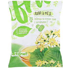 Леденцовая карамель AktiFruit липа и мед 60гр