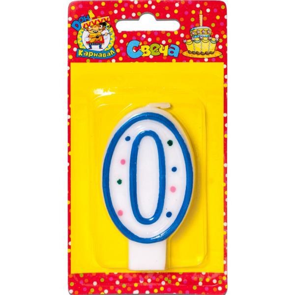 Свеча для торта с голуб окант 0 56₽