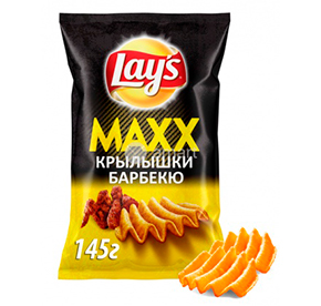 Чипсы 145 г Lay's Макс куринные крылышки Барбекю м/уп
