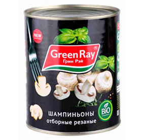 Шампиньоны резаные Green Ray 850мл