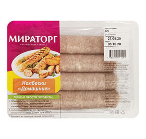 Колбаски из мяса птицы для гриля Домашние охл  400г МИРАТОРГ 