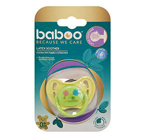 Пустышка латексная "Baby Shower" круглая Baboo -6мес