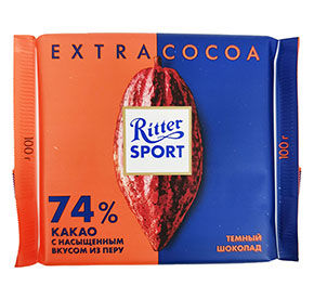 Шоколад Ritter Sport темный 74% какао 100гр