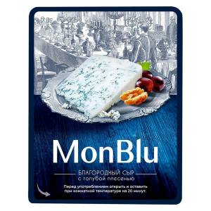 Сыр  MONBLU с голубой плесенью 50% кусок 100г [м]