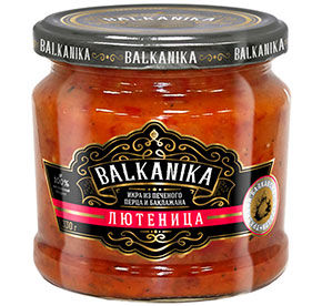 Лютеница Икра из печеных перцев и баклажанов Балканика 360гр