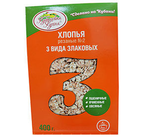 Хлопья 3 вида злаковых Кубанская кухня 400гр