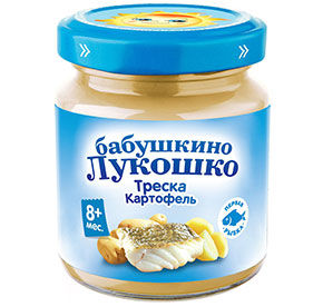 Пюре Бабушкино лукошко треска-картофель с 8мес 100гр