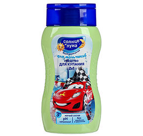 Средство для купания 2в1 для мальчиков ТАЧКИ СОЛНЦЕ И ЛУНА  п/б 200мл