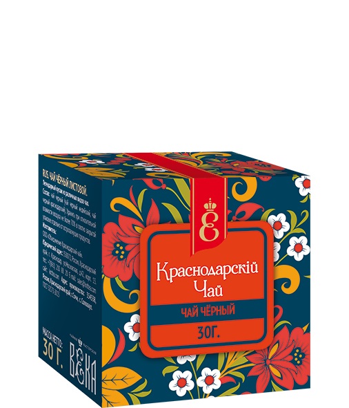 Чай чёрный листовой Краснодарскiй чай ВЕКА 30 гр бандероль муп 68₽