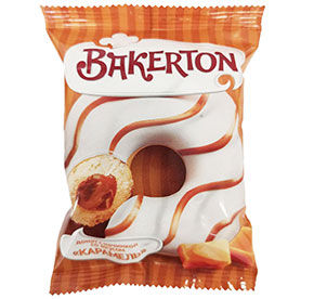 Донат BAKERTON глазиров со вкусом карамели 67г м/уп