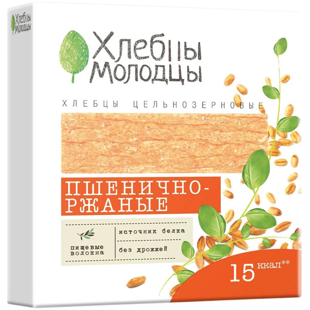 Хлебцы 100г хрустящие Хлебцы-Молодцы пшенично-ржаные муп 48₽