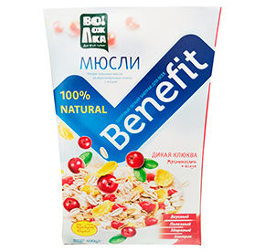 Мюсли Benefit Дикая клюква Воложка М-7 400гр