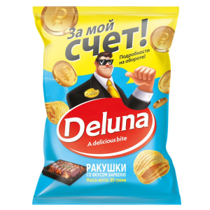 DELUNA 85г Ракушка со вкусом БАРБЕКЮ Снеки кукур.