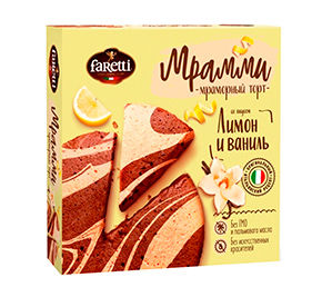 Торт бисквитный Мрамми Лимон и ваниль 260гр