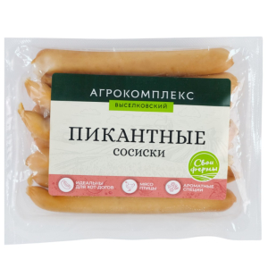 сосиски Пикантные 0,440 кг Колб.изд.вар.из мяса ЦБ 1 С охл. Агрокомплекс