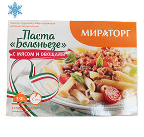 Паста Болоньезе с мясом и овощами замороженная Мираторг 330гр