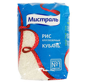 Рис Кубань белый круглозерный Мистраль 900гр