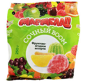 Мармелад Сочный BOOM Фруктово-ягодное ассорти м/у 250г