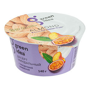 Десерт миндальный Green Idea с йогуртовой закваской персик/маракуйя 140гр