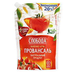 Майонез 0.8 л Слобода провансаль 67% дой-пак