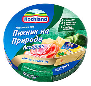 Сыр плавленый Hochland ассорти пикник на природе к/к 140г [м]
