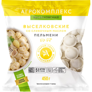 Пельмени со сливочным маслом Выселковские 450 гр Агрокомплекс 