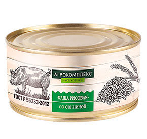 Каша рисовая со свининой ж/б 325гр
