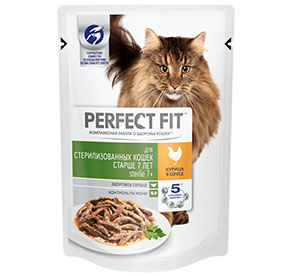 Корм PERFECT FIT для стерилизованных кошек 7 лет м/у 85г