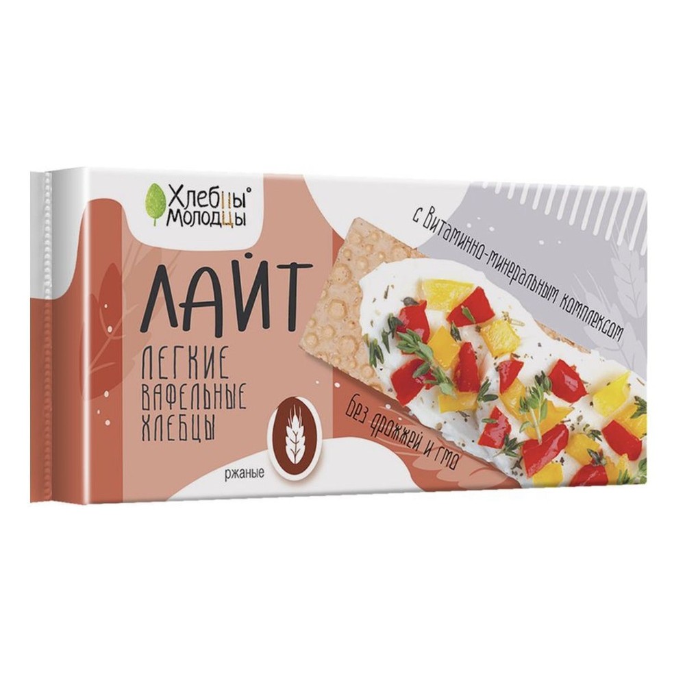 Хлебцы 70г хрустящие Хлебцы-Молодцы Лайт вафельные ржаные муп 40₽