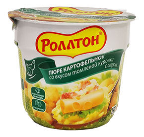 Пюре картофельное Роллтон с томлен.курицей в сыре стакан 40г 