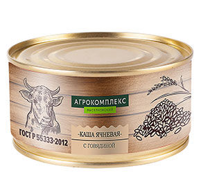 Каша ячневая с говядиной ж/б 325гр