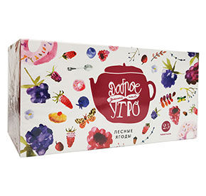 Чай Доброе утро зеленый Лесные ягоды 25х2гр