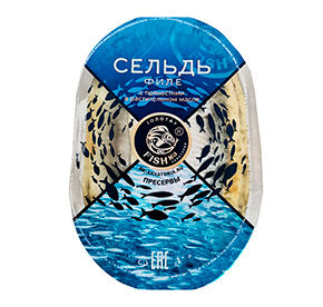 Филе сельди Золотая Fishkа с прянностями в растительном масле п/уп 400гр