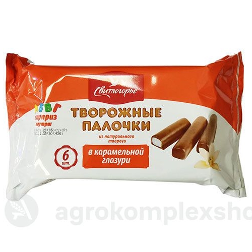 Сырок творожный 180 г Свитлогорье глазир с ванилином в карам глазури 23% 6 шт по 30 г флоу-пак
