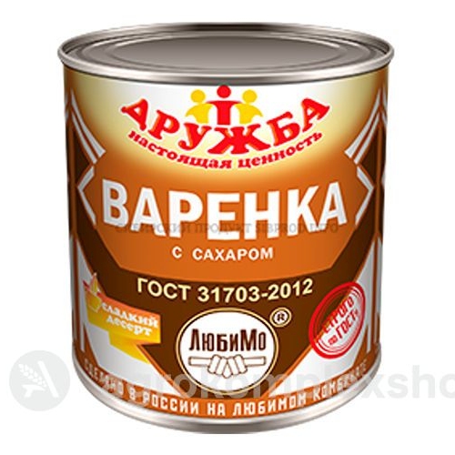 Молоко Дружба варенка с сахаром ж/б 380гр