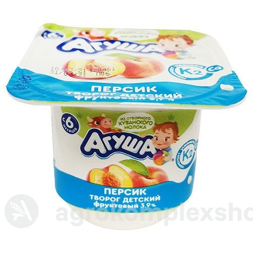 Творог фруктовый 3,9% Агуша персик 100гр