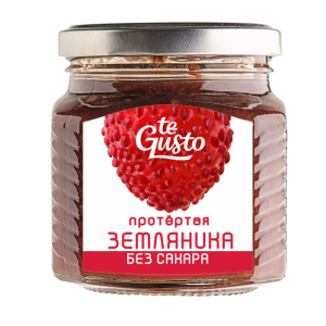 Земляника протертая без сахара 300гр te Gusto ст/б