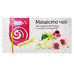 Чай черный байховый с эхинацеей и липой к/уп 20*2гр Мацеста чай